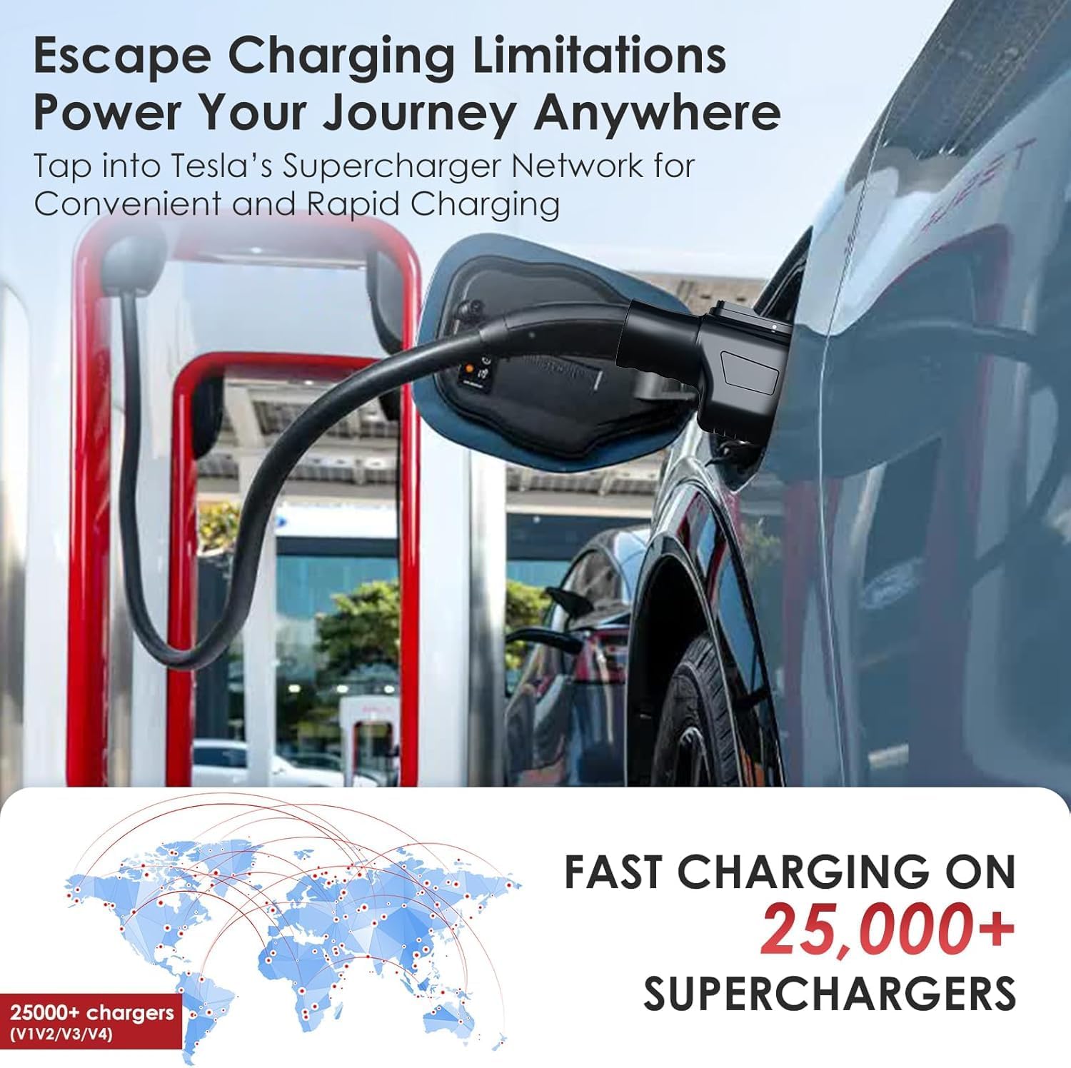 NACS to CCS1 Charging Adapter,Max 250KW Supercharger [Max 500A, 1000V] for Rivian,Ford,Mustang,GM EVs,Volvo,Polestar,Tesla Supercharger Adapter,Fit for NACS Supercharger & CCS1 Electric Vehicles