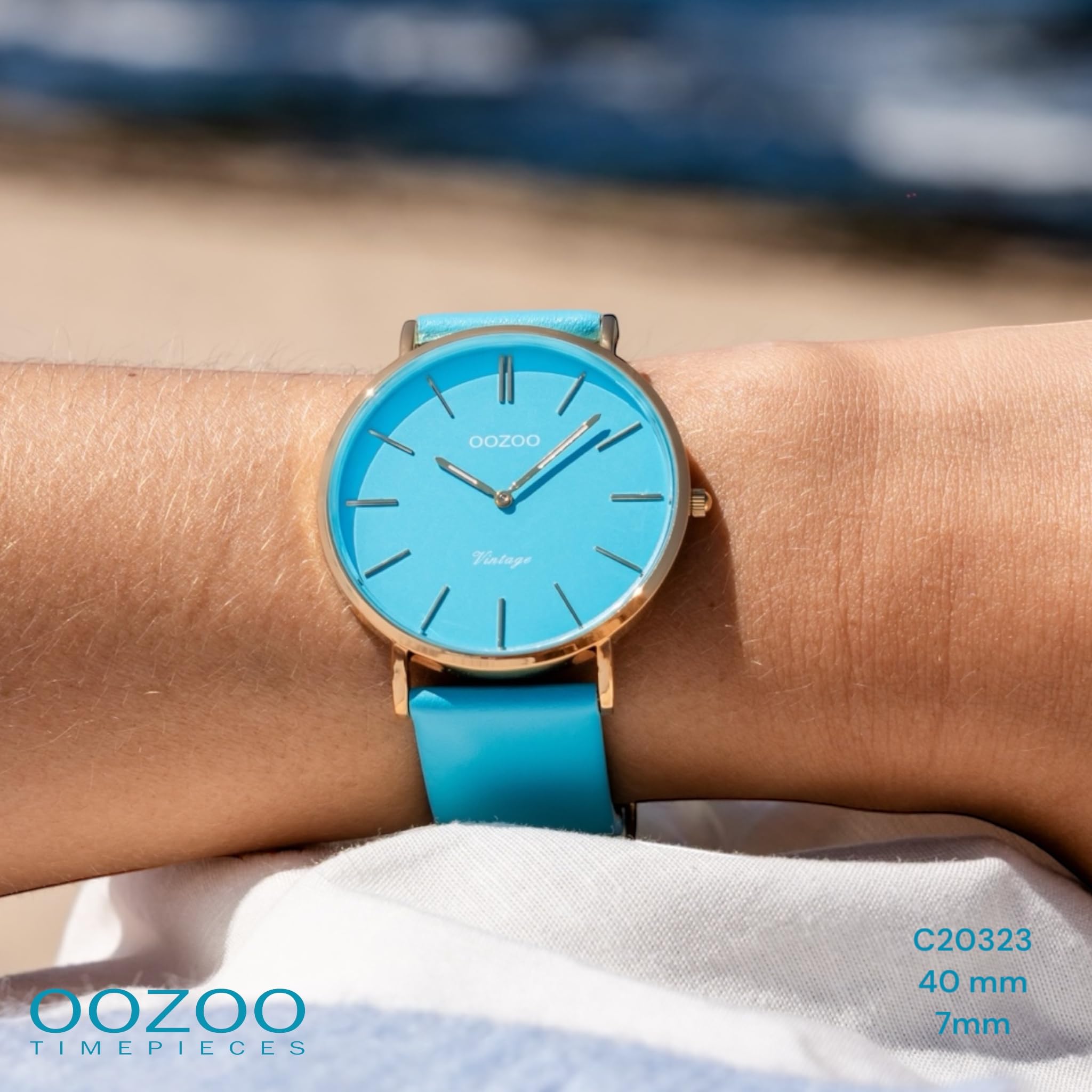Oozoo Vintage Damen Uhr - Armbanduhr Damen mit 20mm Lederarmband - Analog Damenuhr in rund