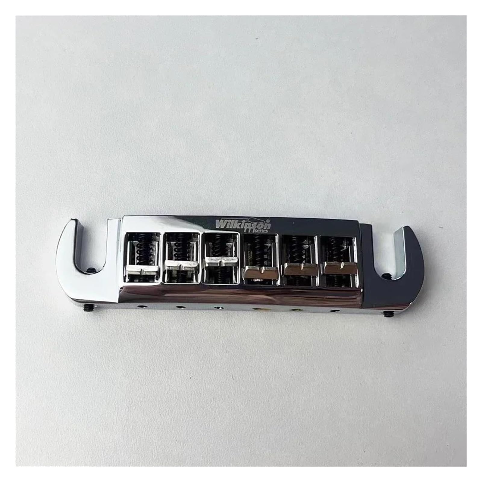 Gitarrenbrücken-Bausatz Steg-Saitenhalter Für E-Gitarre, Verchromt, Silberfarben, Verstellbar, Umlaufend