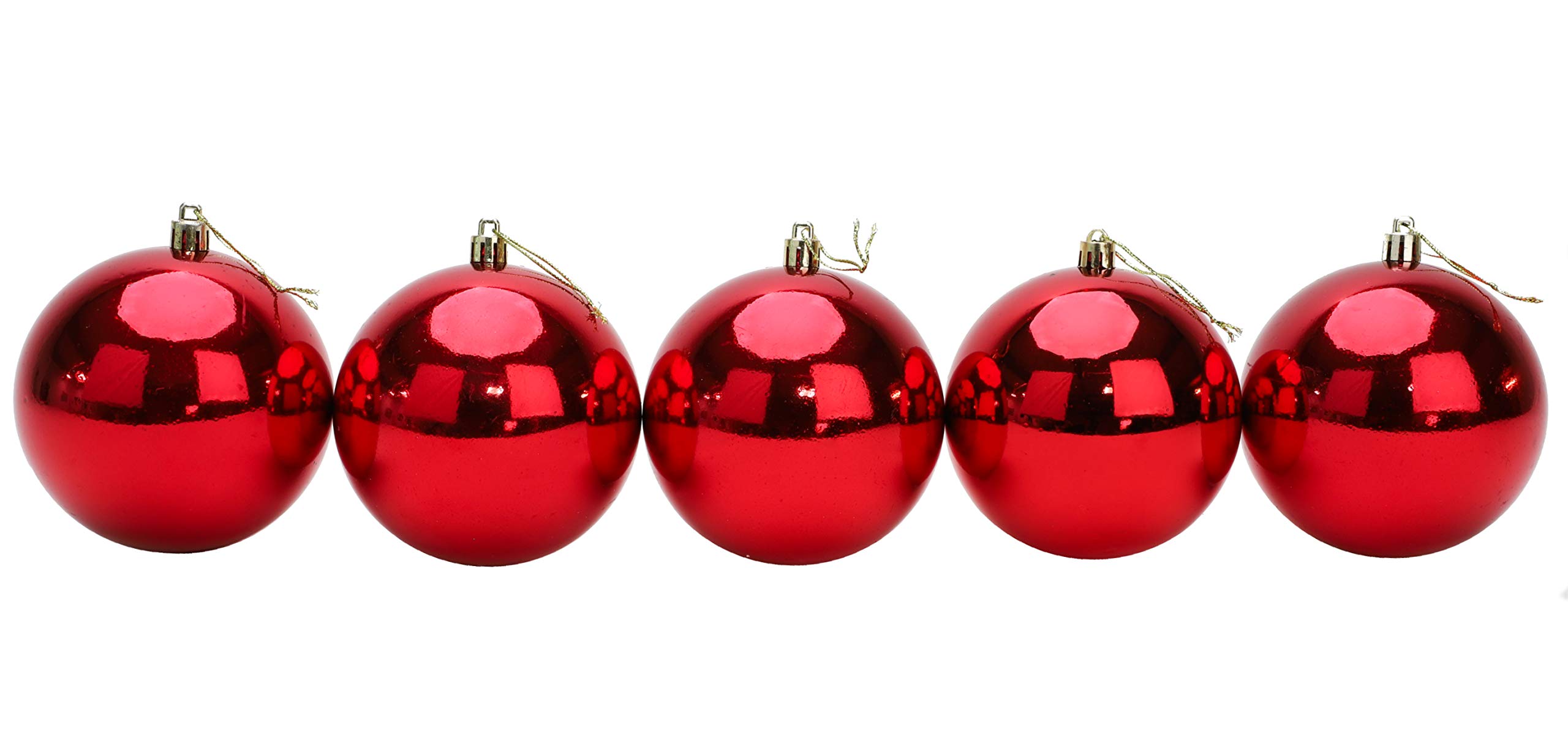 Toyland® 10 palline di Natale extra larghe, 100 mm, colore: rosso