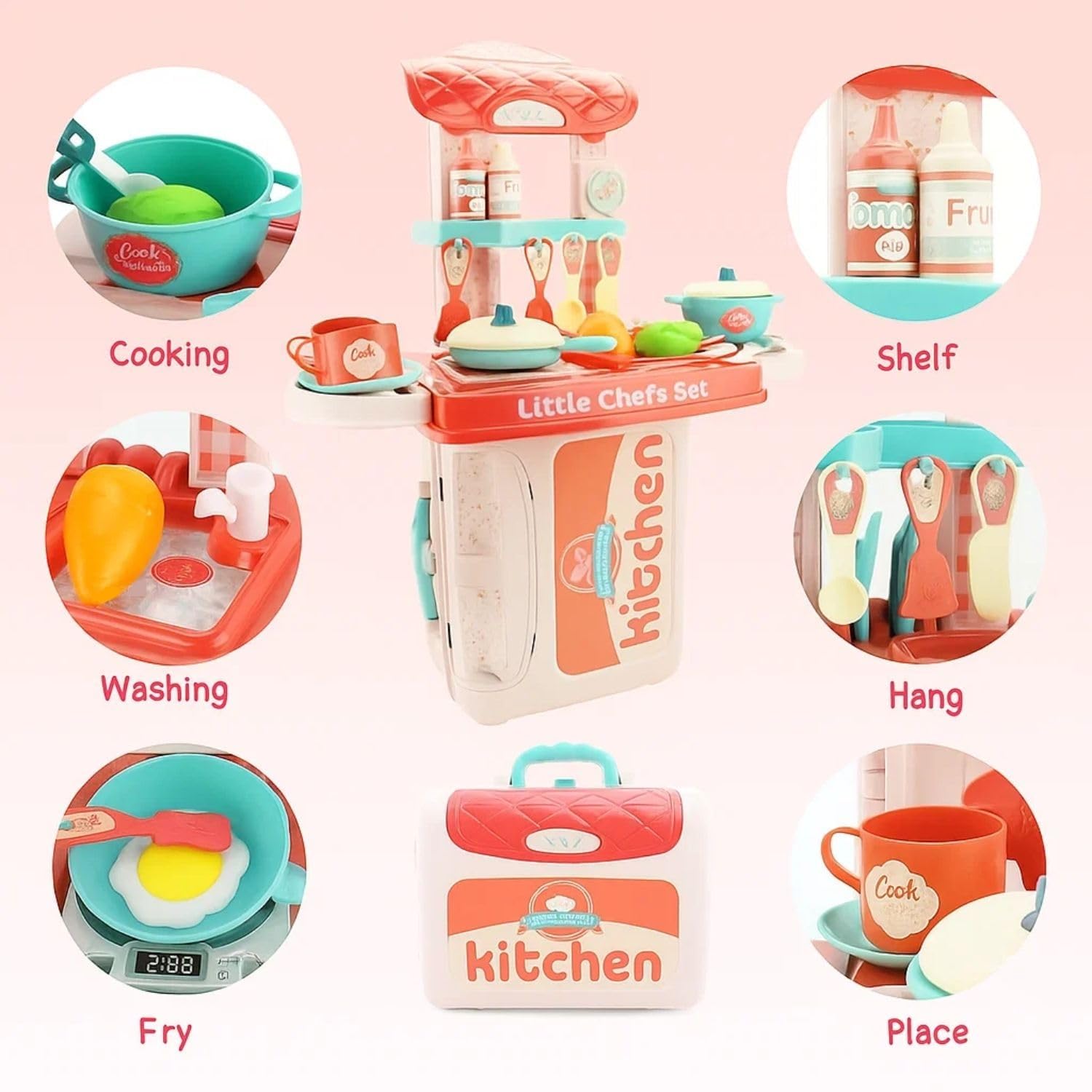 Famous Quality Stylish Kitchen Set for Girls Toy with Cooking Utensils Combo Items, Little Chef Realistic Miniature Chefs Pretend Play/Role Play Home Game - Image 6 thumbnail
