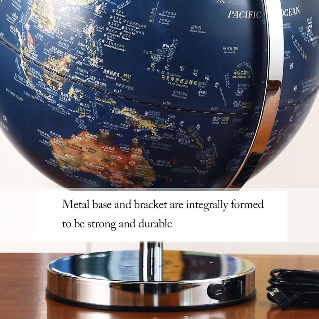 POCHY Mappamondi Il Grande mappamondo da 12 Pollici Illumina Il mappamondo geografico Antico mappamondo educativo per la creatività per Un Regalo Pratico Pratico Moda