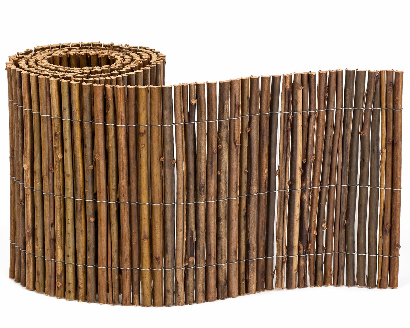 Willow Wooden Garden Edging Fence – 2M x 15cm Flexible Border | Natural Rustic Lawn Edging for Flower Beds, Paths, Patios & Landscaping | Weather-Resistant Woven Willow Panel (2m x 15cm)
