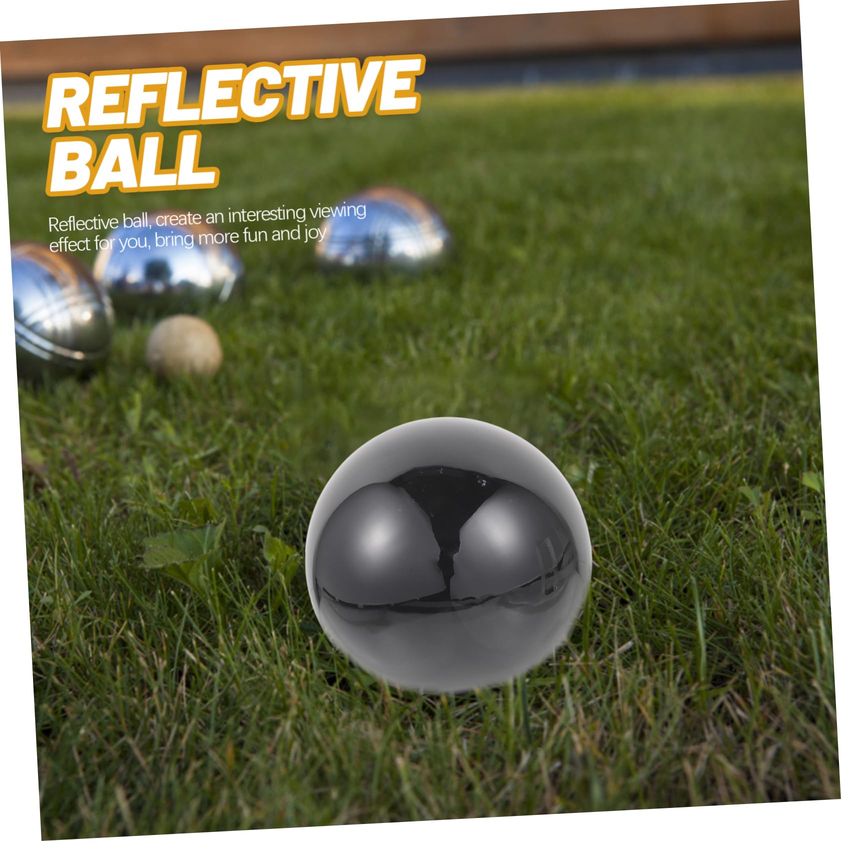 Sosoport Reflective Ball Garden Decor Polished Metal Gazing Ball Decorative Metal Garden Globes