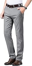 ziilay Stilvolle Herren leichte Sommerhose Stretch Business Anzughose mit Bambusfaser Leinen Männer Stoffhose
