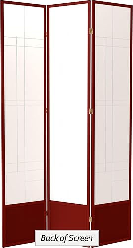 Miniatura 6 de Oriental Furniture - Pantalla Eudes Shoji de 7 pies de alto, palisandro, 3 paneles