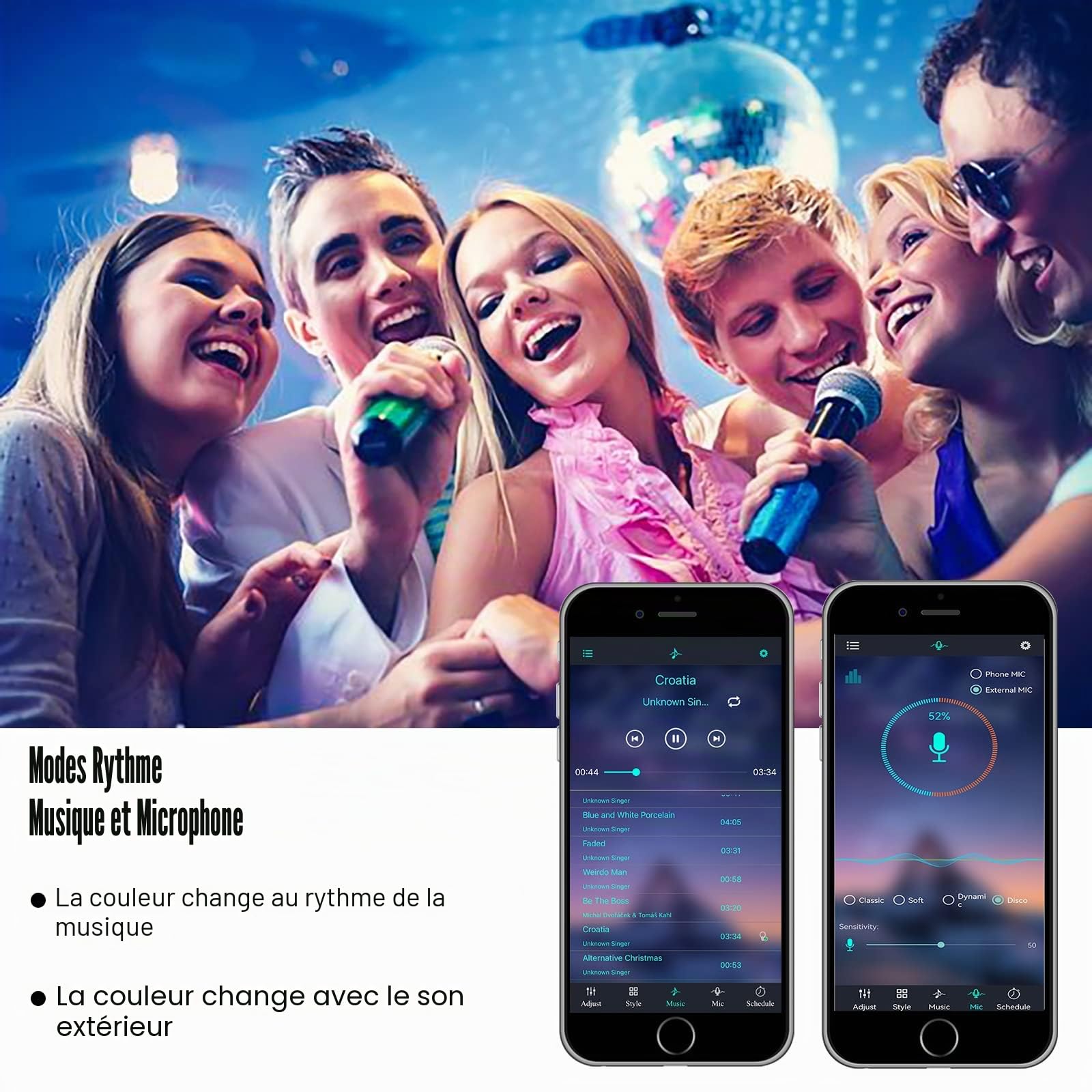 Projecteur LED RGB Exterieur 50W Projecteurs Led Exterieur IP66 Etanche Projecteur Leds Couleur 16 Couleurs 4 Modes avec APP Control Spot led extérieur Pour le Jardin, le Festival et Noël