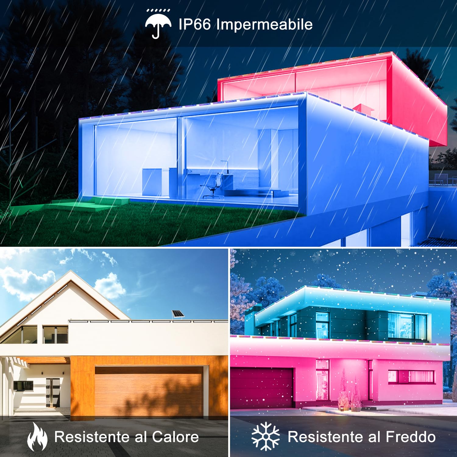 MEIHUA Faretto Solare Esterno RGB 10 Colori 30 Modalità Lampade LED da Giardino Solari Barra LED RGB IP66 Impermeabile 6000mAh Timer 2 Luminosità Luce Solare per Giardino Cortile Halloween Natale