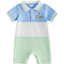 BemeyourBBs Newborn Baby Boy Golf Outfit Short Sleeve Lapel Romper Clothes | Newborn Baby Golf Outfit for Spring Summer, Short Sleeve Lapel Romper, for Golf Fans, Daily, Game Day, Vacation, Gift