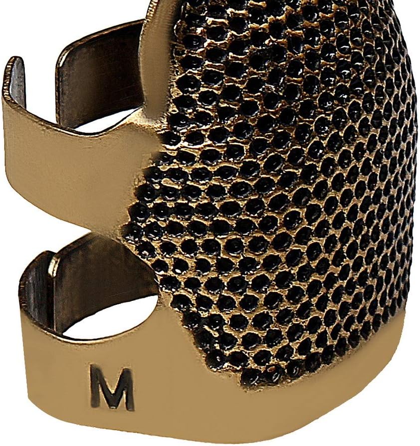 Pengxiaomei 4pcs Sewing Thimble Finger Protector, Copper Fingertip Thimbles Adjustable Finger Metal Shield Protector Pin for Sewing Craft Accessories DIY Sewing Tools (M Size)