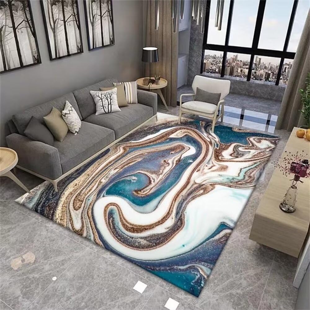 Tapis de sol bureau et salon moderne gris-bleu pour intérieur chic