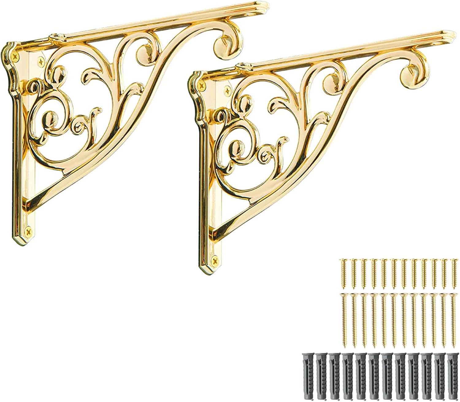 Khtumeware - 125 Polished Gold Shelf Brackets