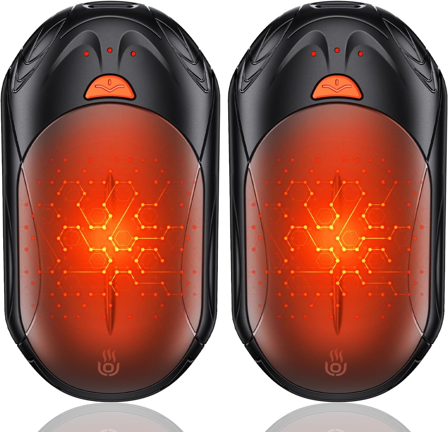 2-Pack Hand Warmer Rechargeable 6000mAh OUTJUT Portable Pocket Warmer 3 Heating Modes USB Electric Split Rechargeable Hand Warmer Suitable for Outdoor Sports, Camping, for Reno Patients