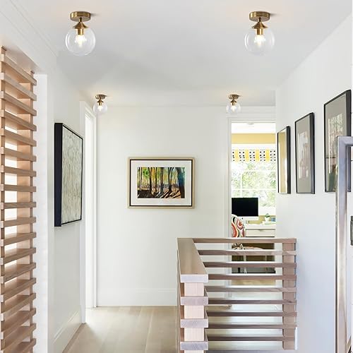 Miniatura 6 de KCO Lighting Gold - Lámpara de techo empotrada para interiores, lámpara de techo semiempotrada, lámpara de techo moderna de mediados de siglo para