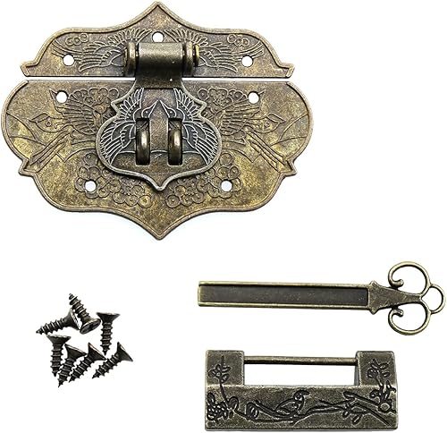 Miniatura 3 de Kit de cerrojo y cerradura vintage con cerrojo para llaves y tornillos de llave