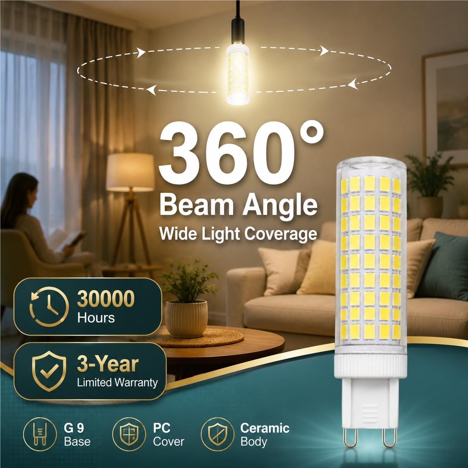 Bombilla LED G9 Maíz,15W Equivalente 150W Halógena,alto Brillo,Sin Parpadeos,no Regulables,IRC80+,iluminación Habitual Para El Hogar(Neutral White 4000K,8 Pack)