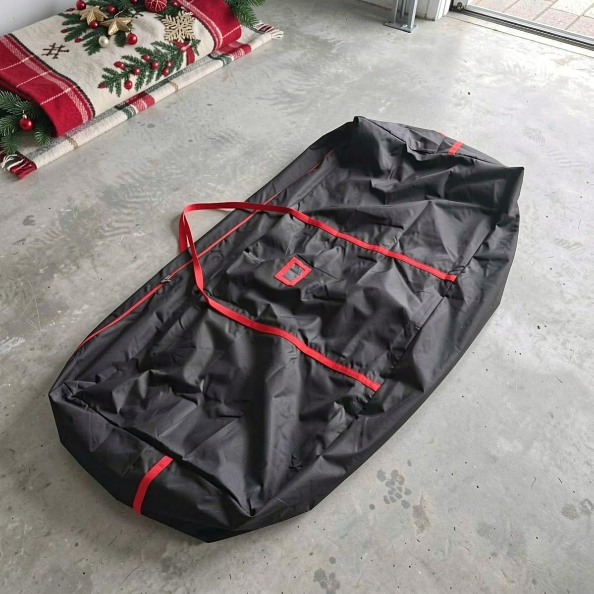 Xmas Artificial Tree Storage Bag Black 165x38x76cm 600d Oxford