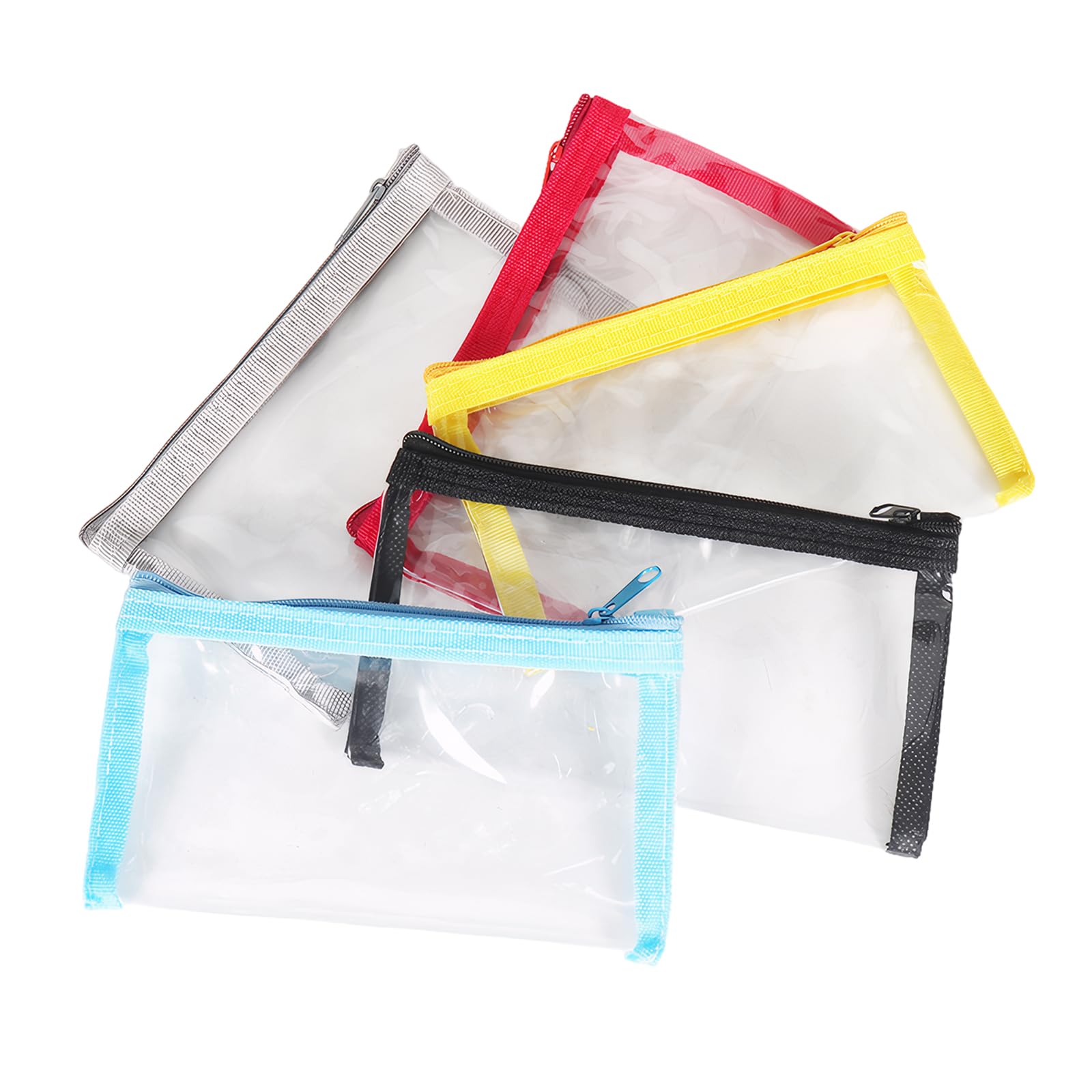 PKRFCJ 5 Pcs Small Clear Makeup Bag,Mini Clear Makeup Pouch Plastic Zipper For Purse Small Waterproof Pouch Storage For Cosmetics Jewelry And