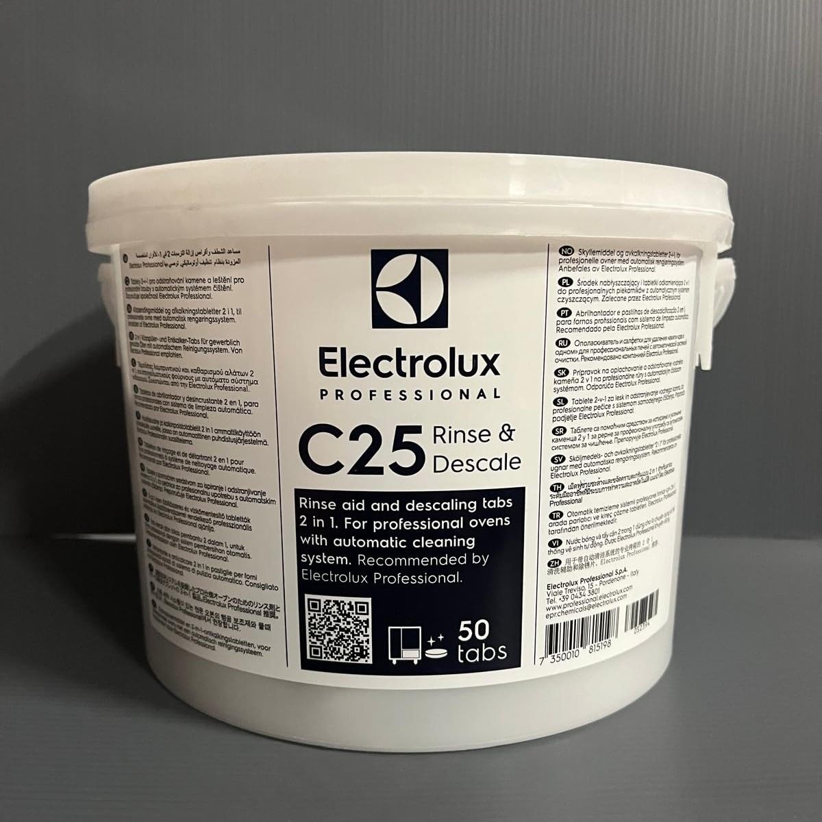 Electrolux C25 Rinse & Descale - Confezione da 50 Pastiglie Brillantante e Disincrostante in Bustine Monouso