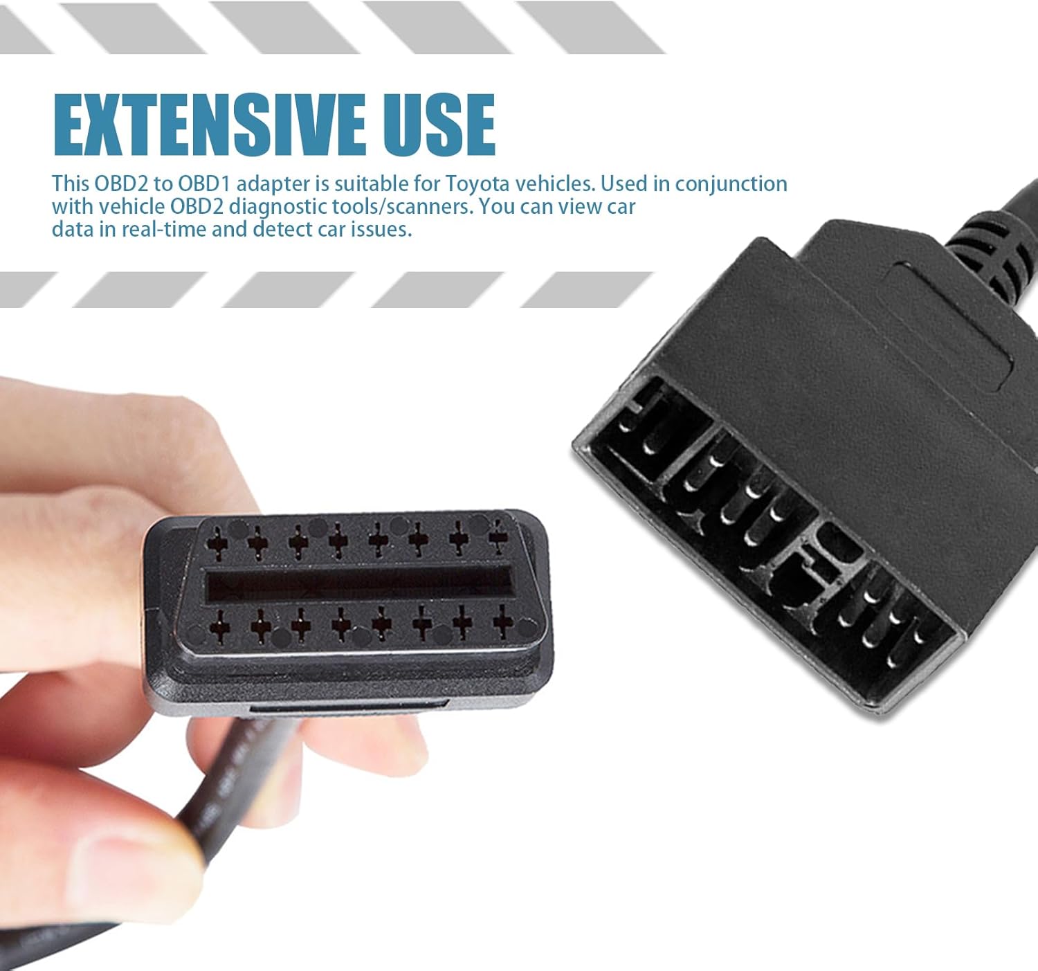 22 Pin To 16 Pin OBD Adapter Cable - 11.81" Converter For OBD2 Scanner Tools