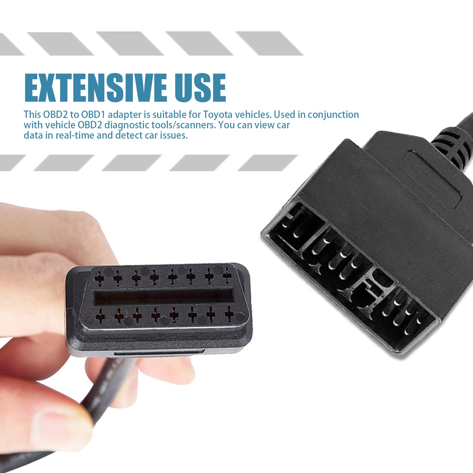 Auto Scanner Diagnosegerät Konvertierungskabel - 22 Pin auf 16 Pin OBD2 Adapter, 11,8 Zoll Länge, Tragbares Fahrzeuganschlusskabel für Reparatur (Schwarz)
