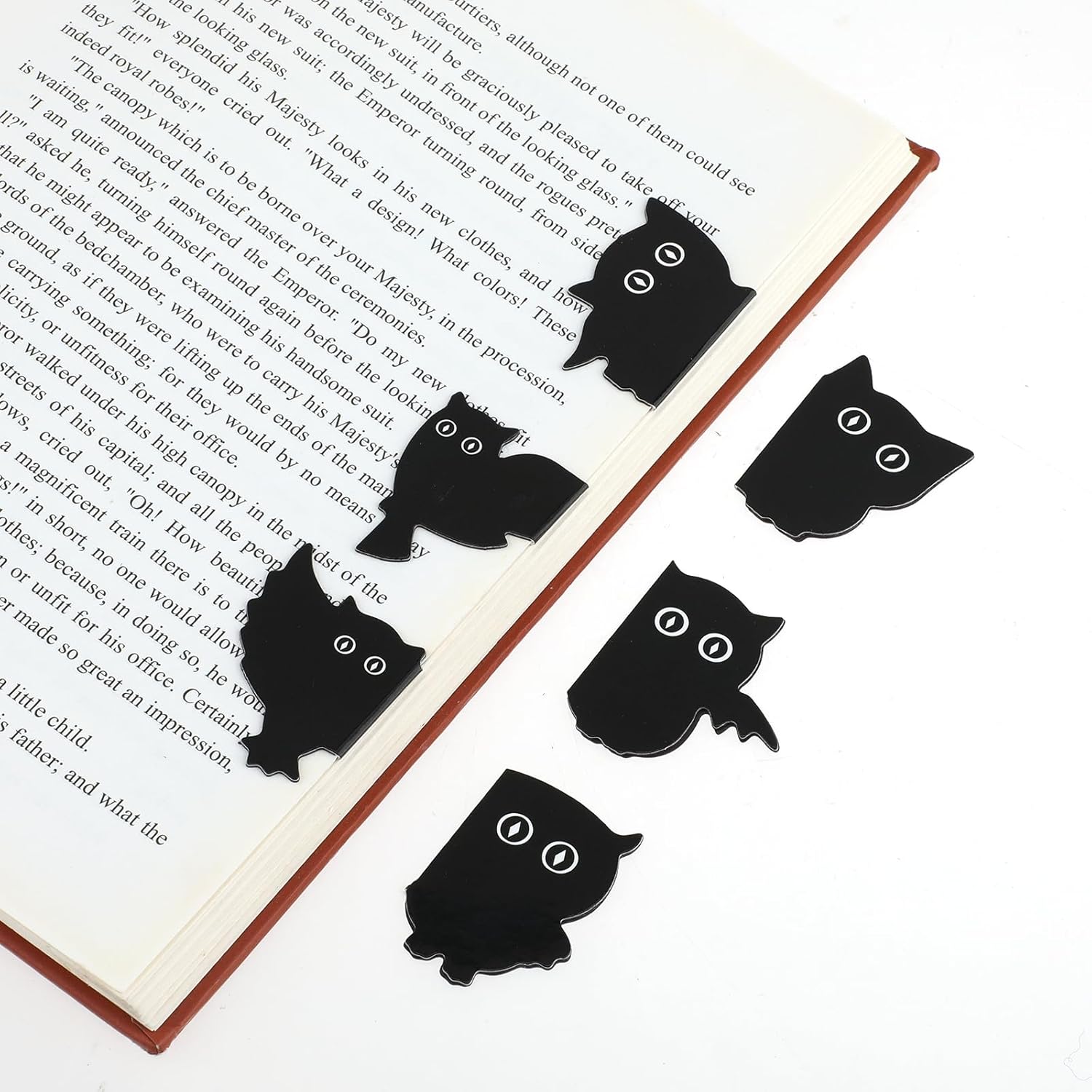 Magnetic Bookmarks for Women, 6 Pieces Assorted Cute Night Owl Book Marks for Reading Unique Bookmarks Kawaii Black Book Markers Clip Gifts for Teachers, Students, Book Lover, Printing on 2 Side