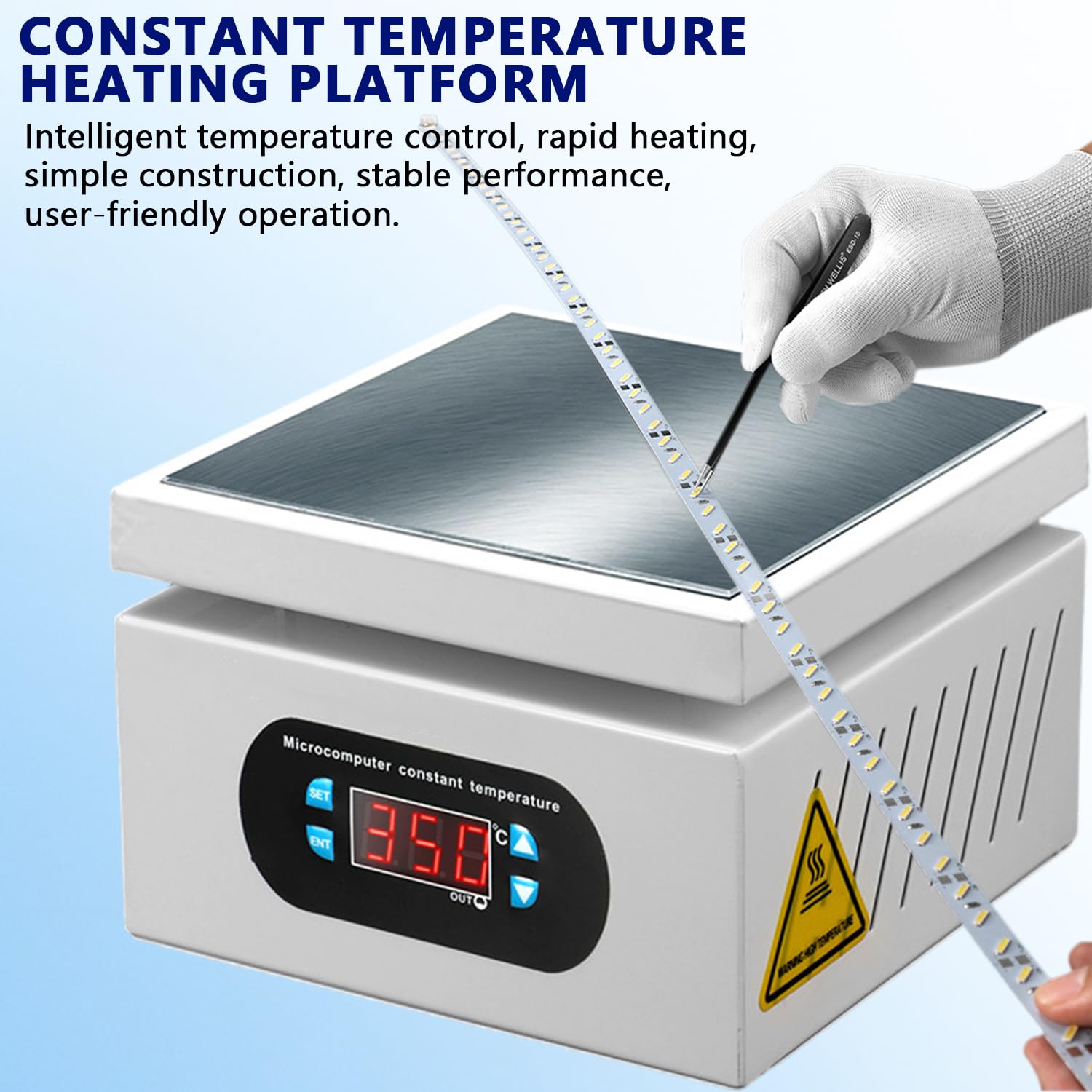 Vorwärmer Preheating Station Wechselstrom LED Mikrocomputer Elektrische Heizplatte PCB Ofen für Lötstation Schweißer, für den Austausch des Telefonbildschirms (180x180mm)