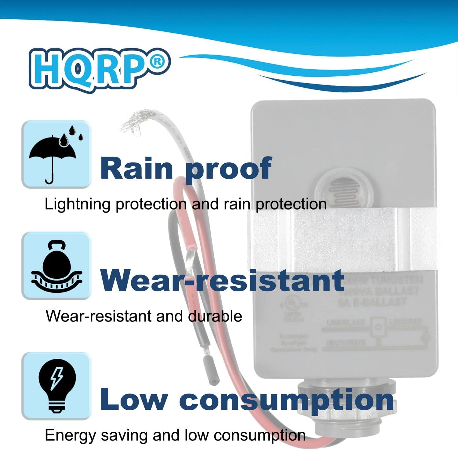 HQRP 15-Pack Photocell Thermal Type Light Sensor Stem Mount Dusk to Dawn Hardwired Switch Photoelectric Control for Barn Lights Outdoor, Back Yard Lightening, Outdoor Lighting, etc.