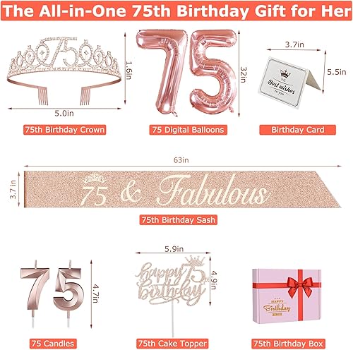 Miniatura 342 de Decoraciones de cumpleaños número 17 para niña, incluyendo tiara y banda de cumpleaños de 17, decoración para pastel y velas, globos de números