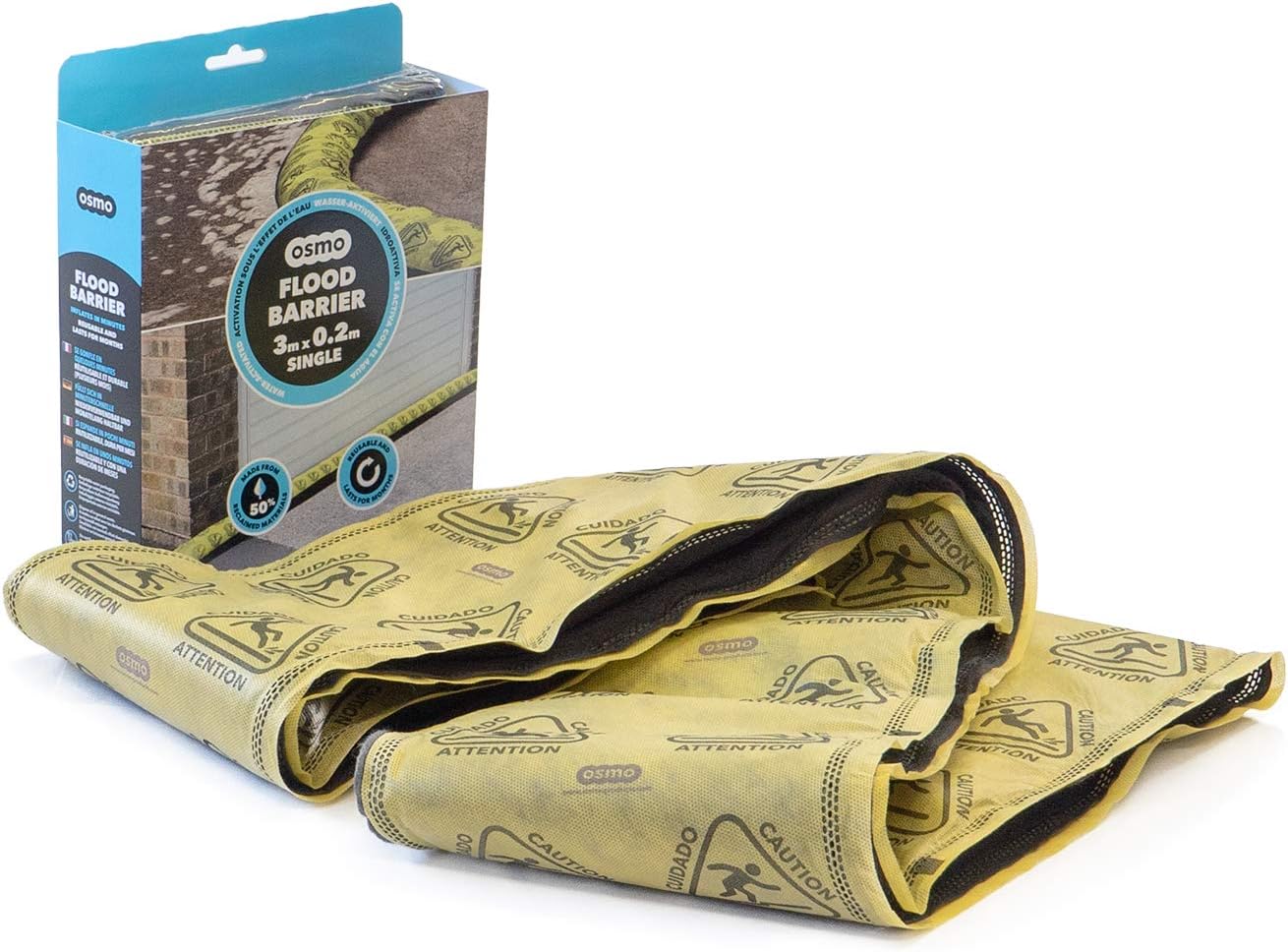 Osmo Products 3m Flood Barrier - Activated by Water, Alternative to Sand Bags, 10ft Long