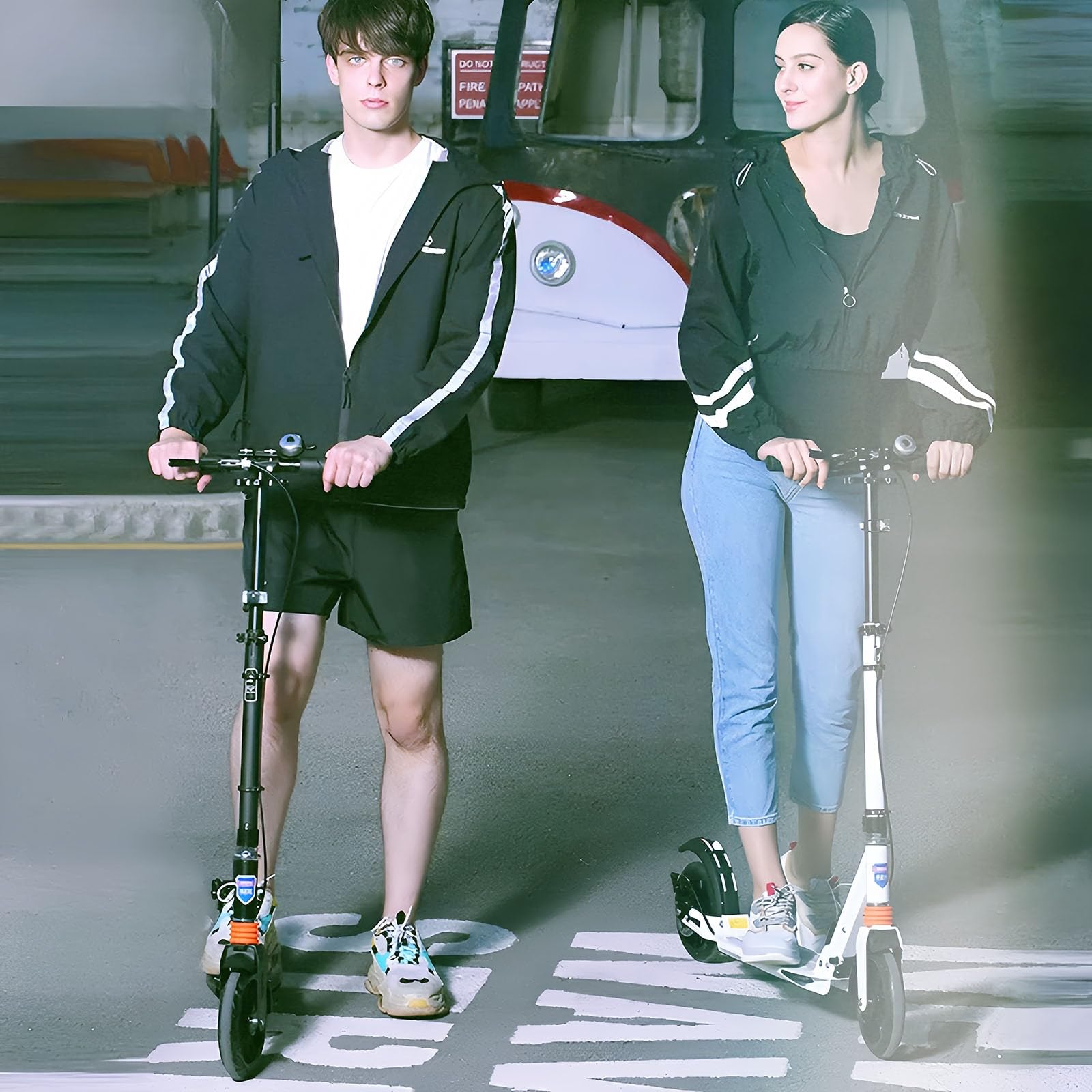 Scooter De Ville Scooter À Grandes Roues pour Adultes avec Double Frein, Double Suspension Capacité De Charge 150 Kg, Jeunes Adultes Scooter Pliable