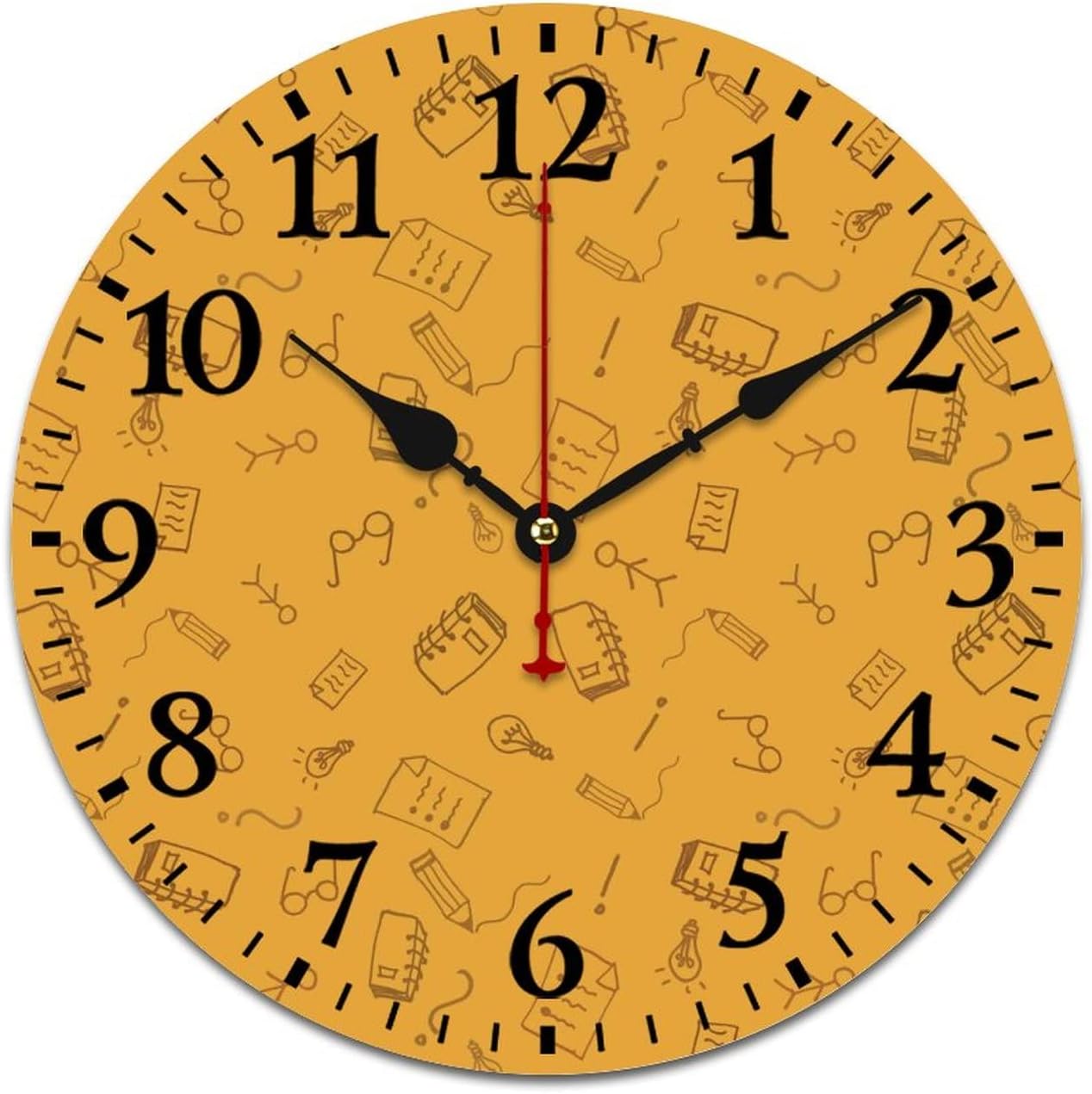 Wall Clocks Math Round Desk Clock Battery Operated Quartz Quiet Educational Clock 16 Inch for Kids Room and Kitchen Childrens Clock for Classroom Playroom Nursery Bedrooms Kids Room School