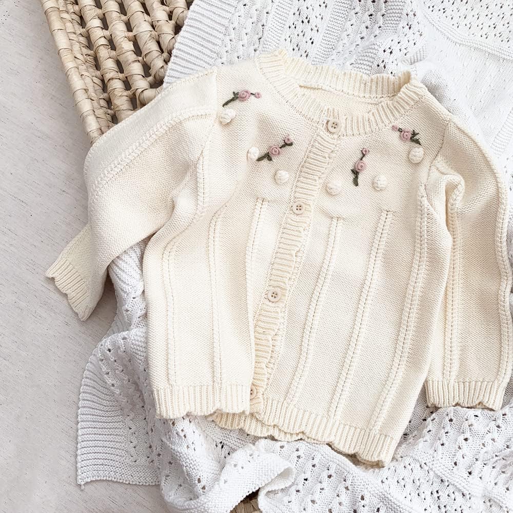 Simplee kids Baby Girl Thin Sweater Solid Cardigans Baby Girls Long Sleeve Coat Cardigan for Fall