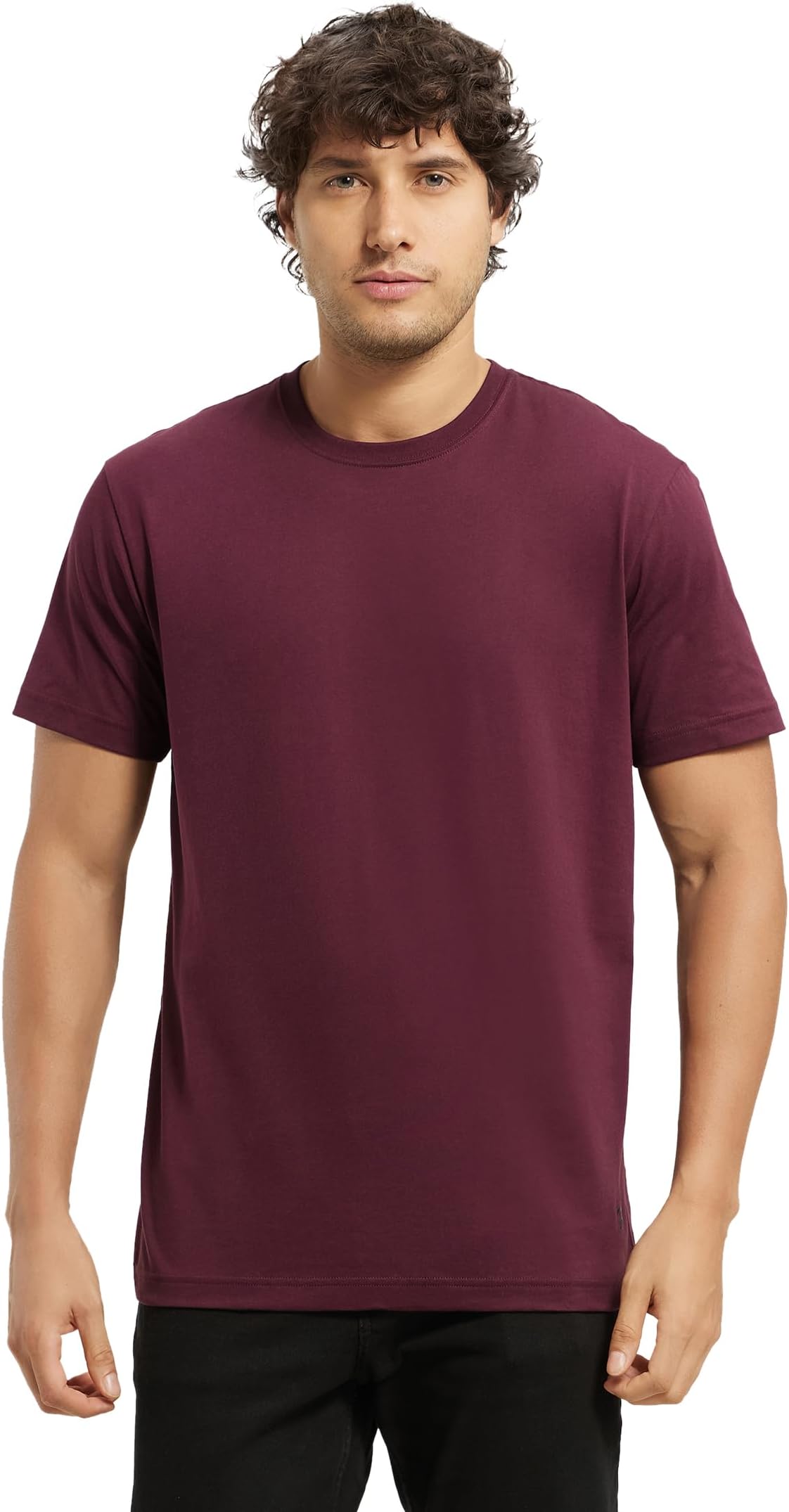 2714 Men's Super Combed Cotton Rich Solid Round Neck Half Sleeve T-Shirt