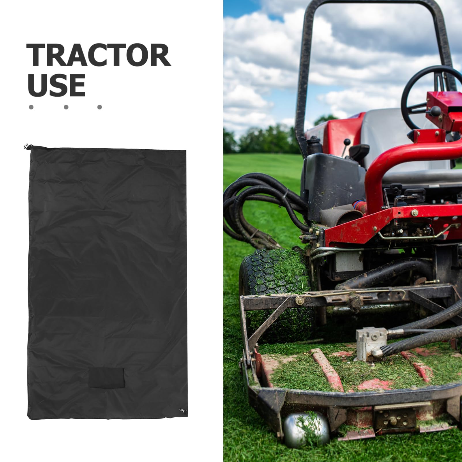 UKCOCO de Rangement pour Tracteur tondeuses à Gazon avec Poubelle Tondeuse à Gazon Outil de Jardinage de déchets de Jardin de Rangement Robustes Black