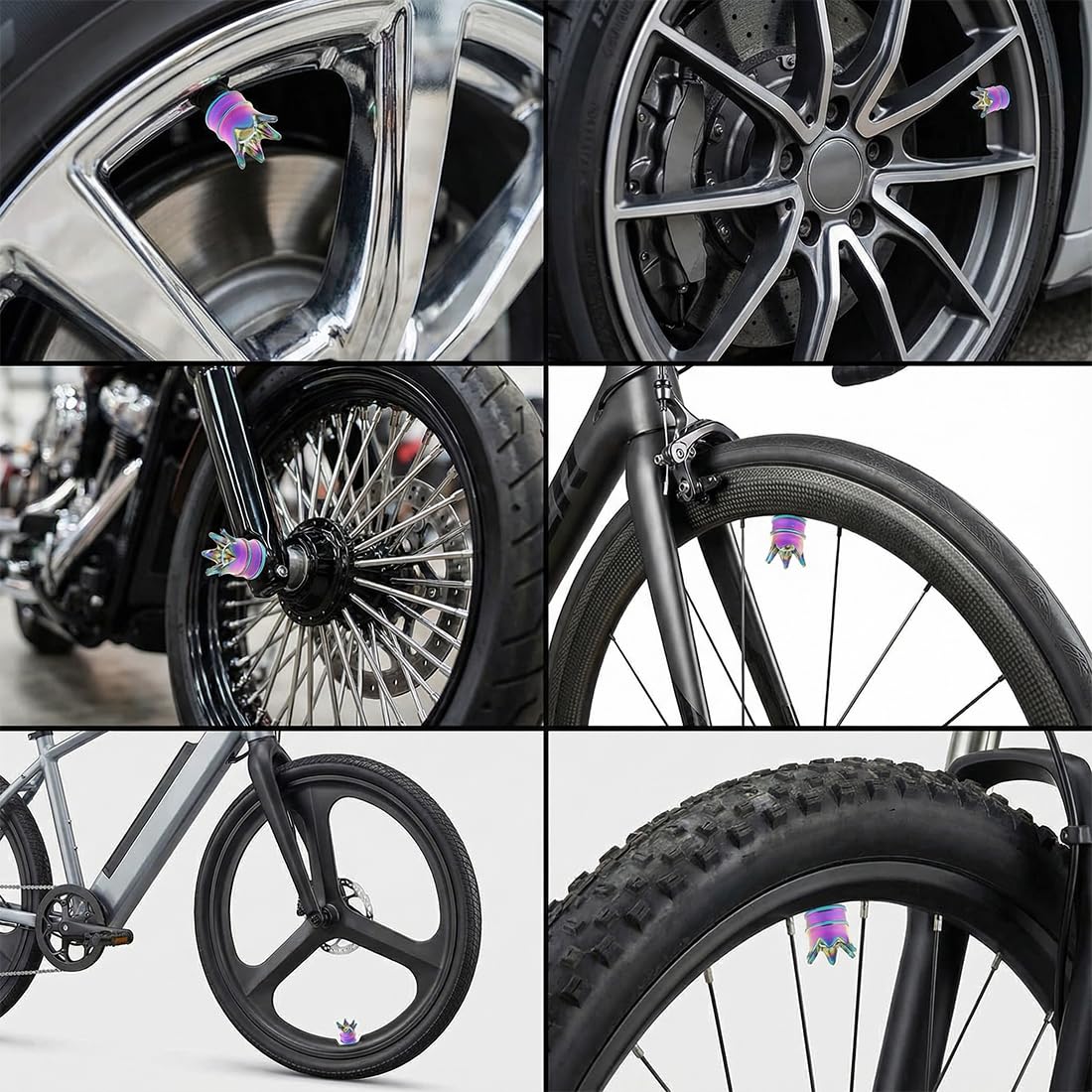 4 PCS Tapones de Válvula de Aluminio, Universales para Coches, Bicicletas, Camiones, Motos, Accesorios para Vehículos — view 6