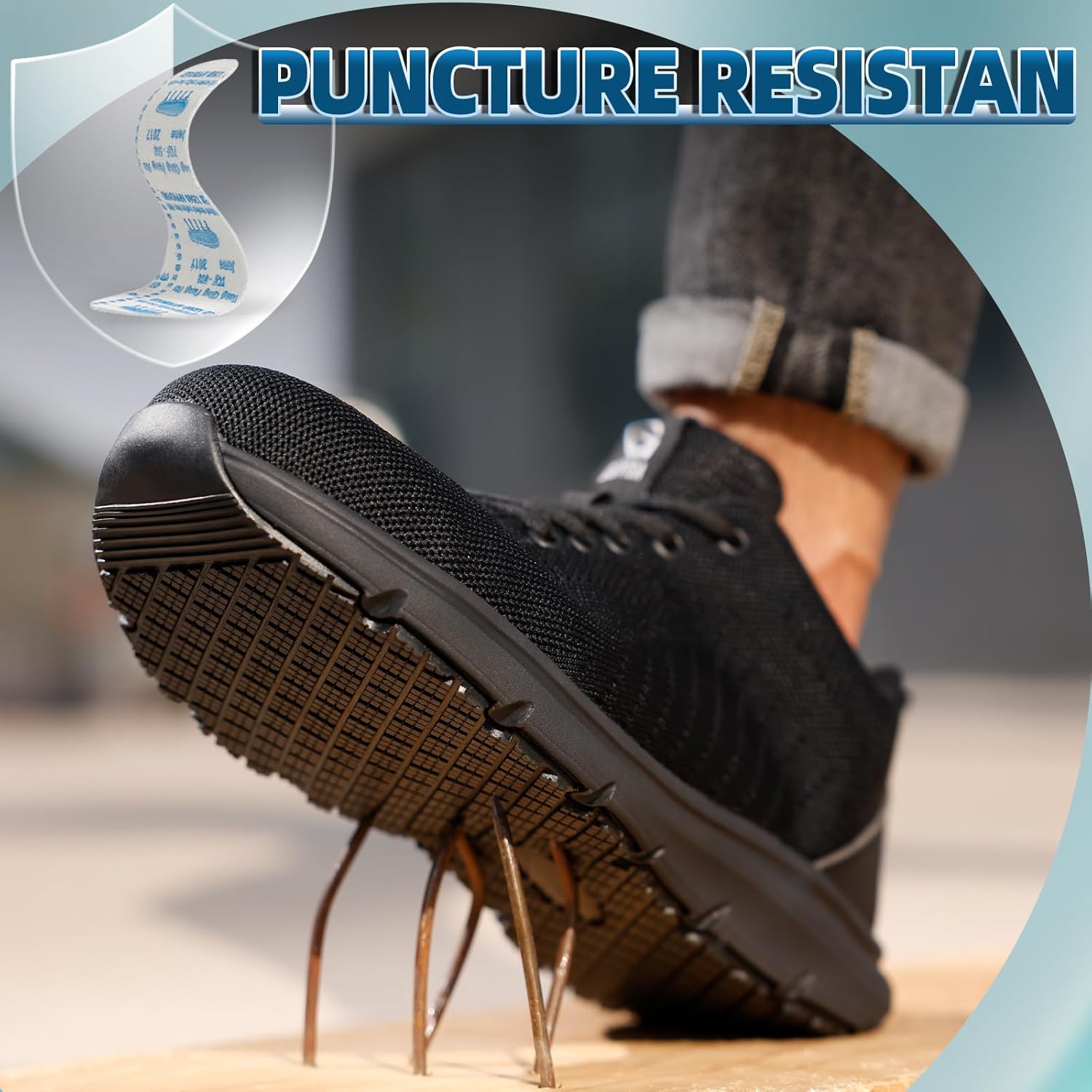 Steel Toe Work Shoes for Men Lightweight Safety Shoes with Puncture Resistant Sole Comfortable Construction Industrial Work Shoe for Warehouse - Image 6