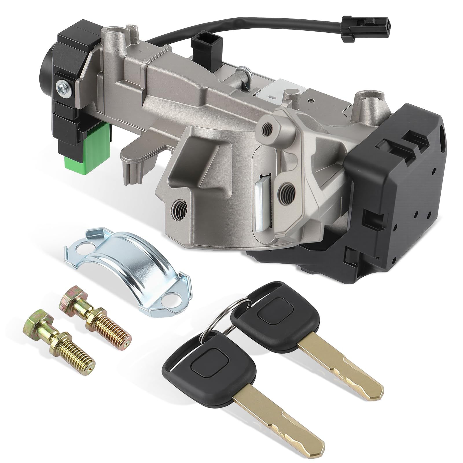 AUTOKAY 35100-SDA-A71 Ignition Switch Lock Cylinder Auto Trans with 2 Chip Keys Fits for Honda Accord Civic CRV