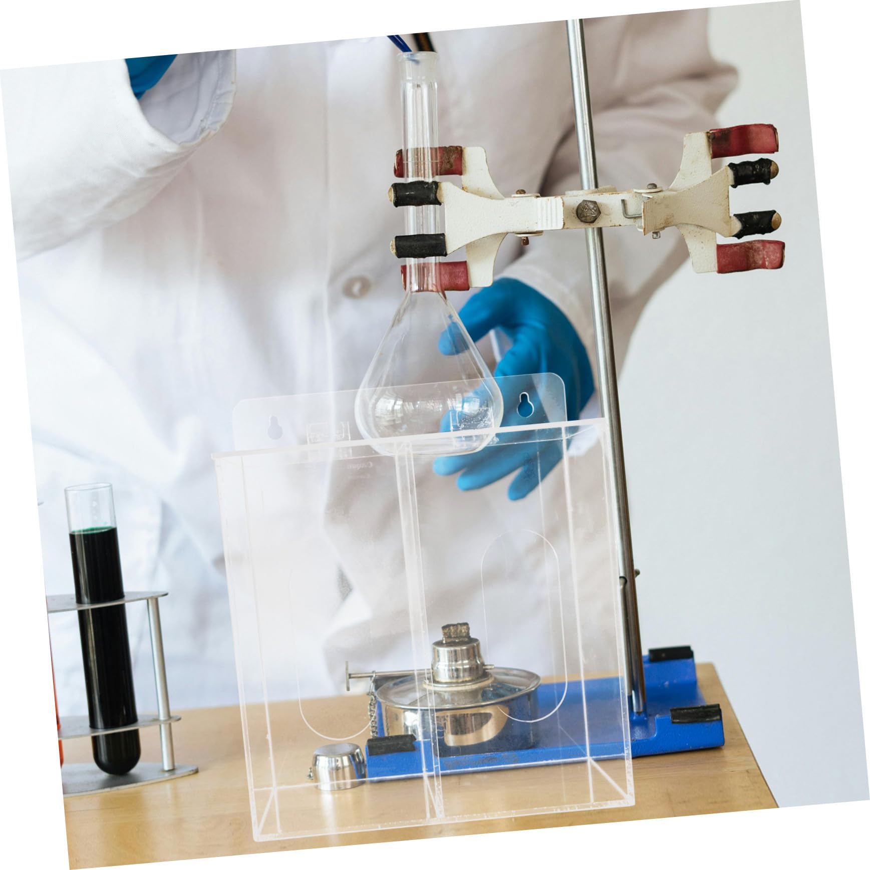 Cabilock Distributeur Mural Favorisant L'hygiène Acrylique pour Masques et Moufles avec Deux Compartiments Accès Facile en Laboratoire ou Centre Médical