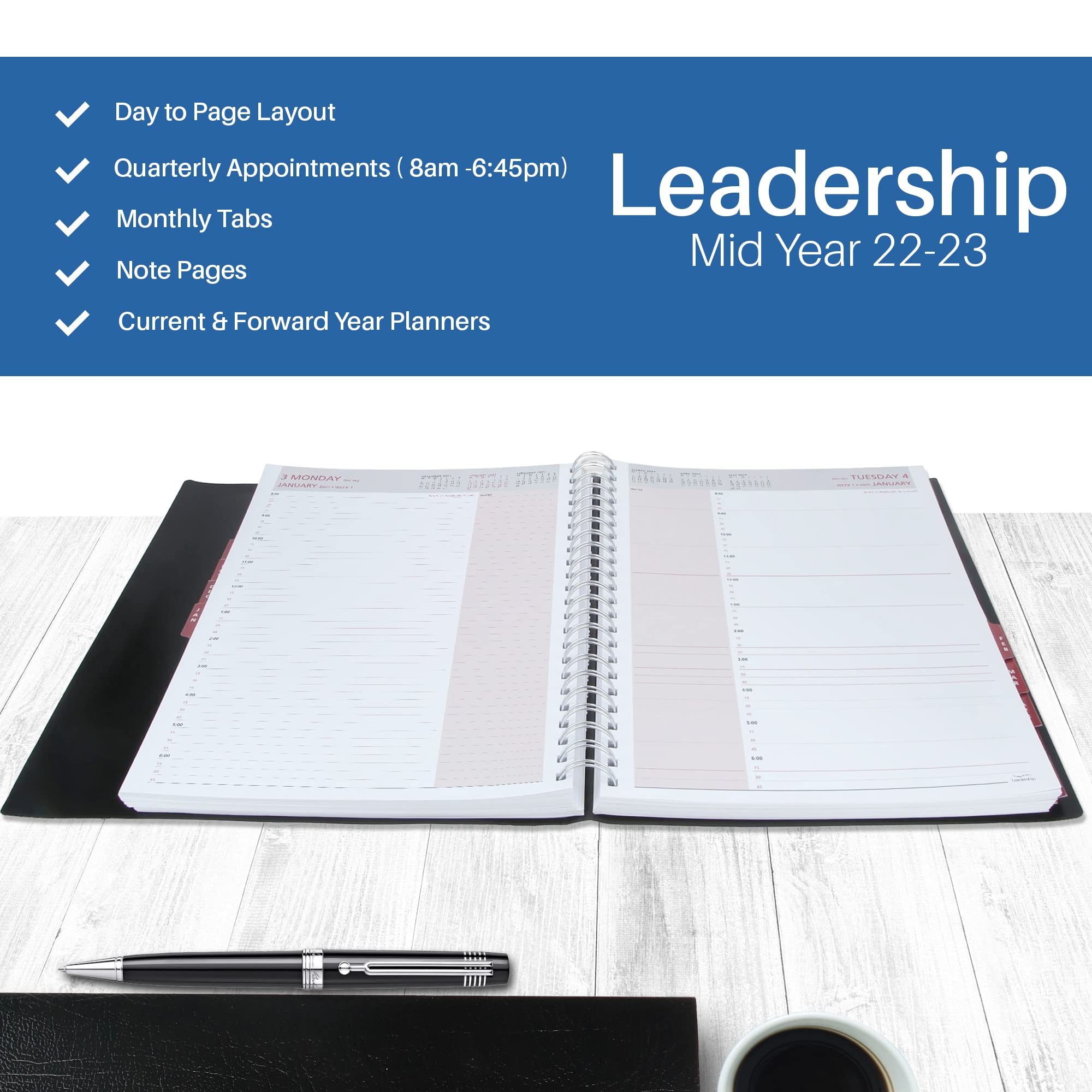 Collins Leadership – Agenda scolaire 2022-23 – 1 jour par page – Graphite (CP6745-2223) – Journal d'étudiant avec agenda, notes et calendriers