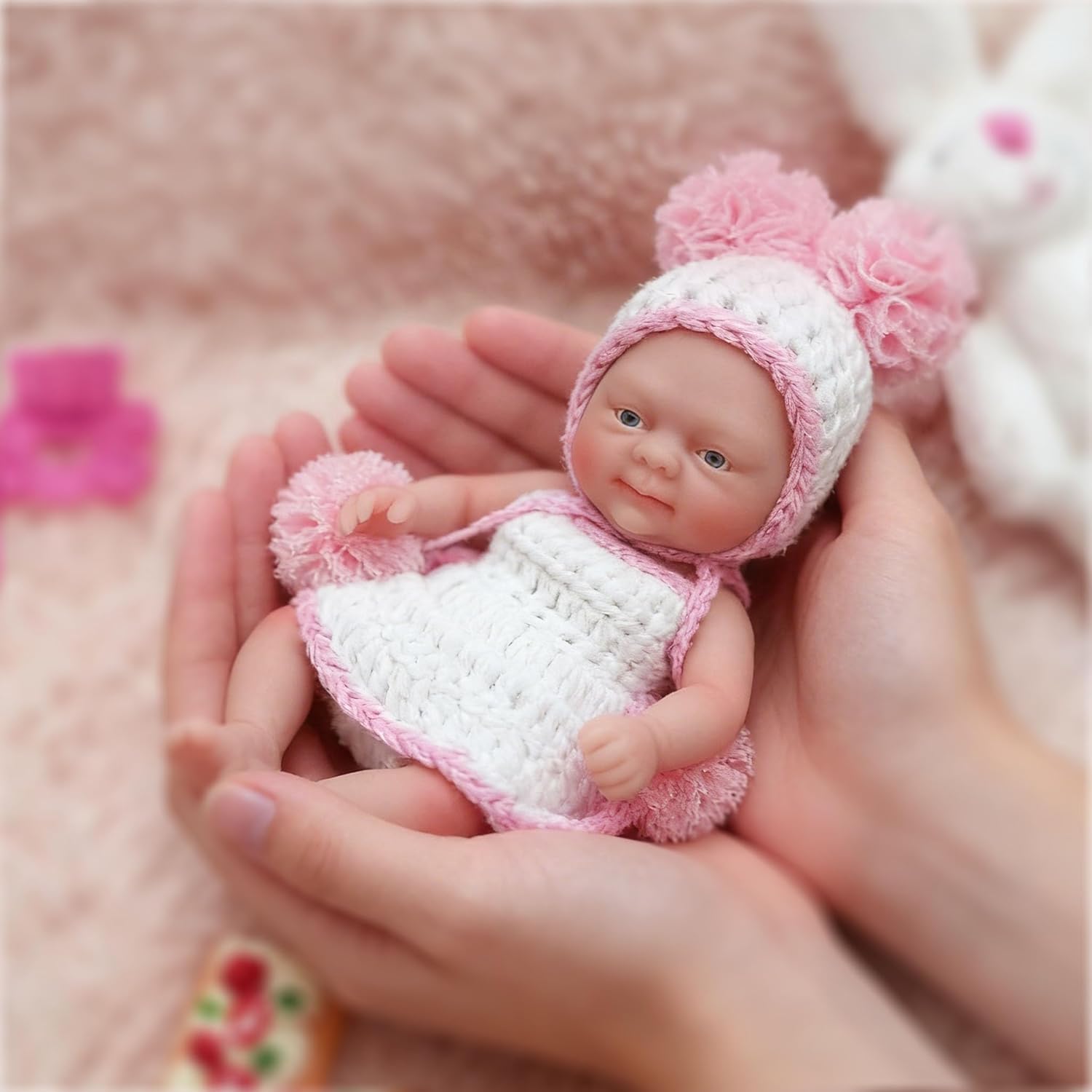 Mire & Mire Reborn Baby Dolls 4.5" Micro Preemie Full Body Silicone 13cm Baby Girl Doll Lifelike Mini Reborn Doll