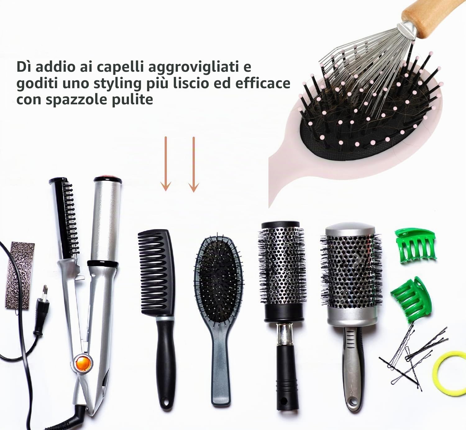 Strumento Pettine di Pulizia,4 Pezzi Spazzola per Capelli Spazzola per La Pulizia Strumento di Pulizia per Pulizia dei Capelli Mini Strumento per Rimuovere Capelli,Polvere,Sporco