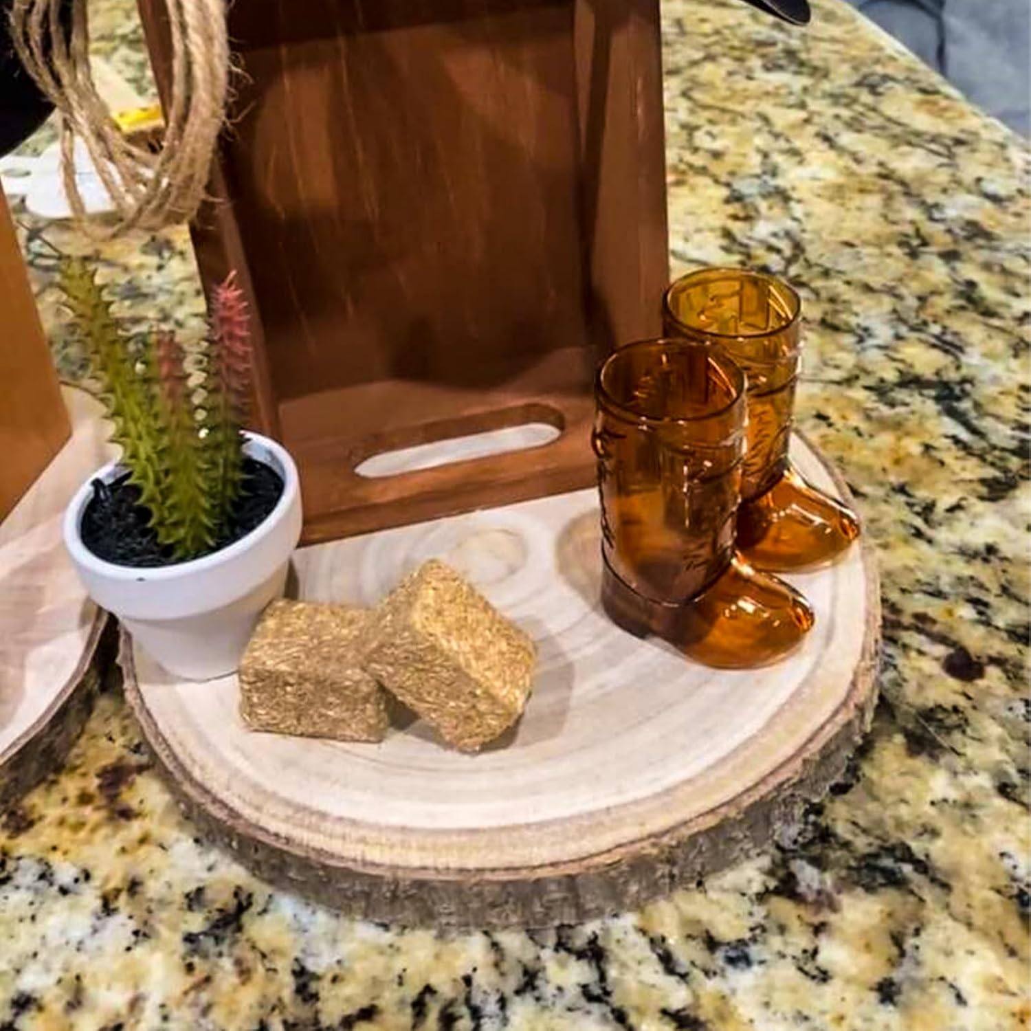 Wood Slices for Centerpieces, 12-13 Inches, 2 Pack, Rustic Wedding Table Decor Large Wood Circles, Rounds, Craft Centerpieces for Tables Decor, Baby Showers and Rustic DIY Projects - Image 8