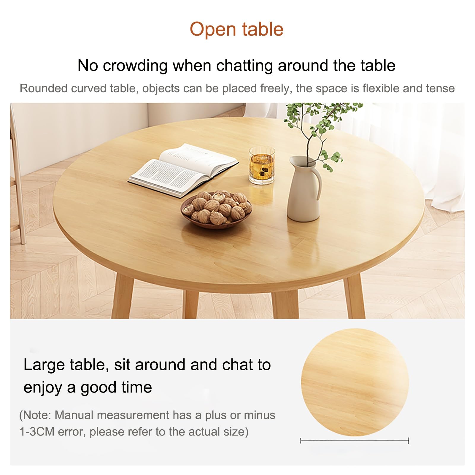 Juego de mesa y sillas para sala de recepción de oficina, mesa de recepción para negociaciones comerciales, juego de barra de desayuno con 4 sillas redondas para comedor y ocio (nogal, 100 * 75 cm /