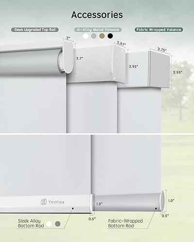 Miniatura 84 de Yoolax Persianas motorizadas con control remoto, persianas inteligentes opacas para ventanas, persianas enrollables motorizadas, persianas Tela