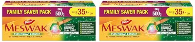 Dabur Meswak Complete Oral Care Toothpaste - 500g (2 x 200g + 1 x100g) | Complete Oral & Gum Care Toothpaste | Contains 