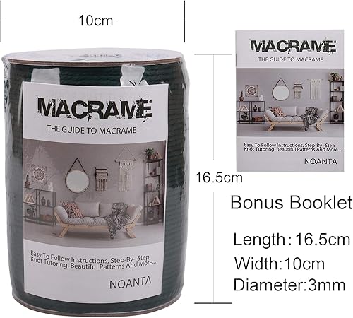 Miniatura 49 de NOANTA Cuerda de macramé color naranja brillante, 0.079 in x 220 yardas, cuerda de algodón colorido para colgar en la pared, ganchos de plantas