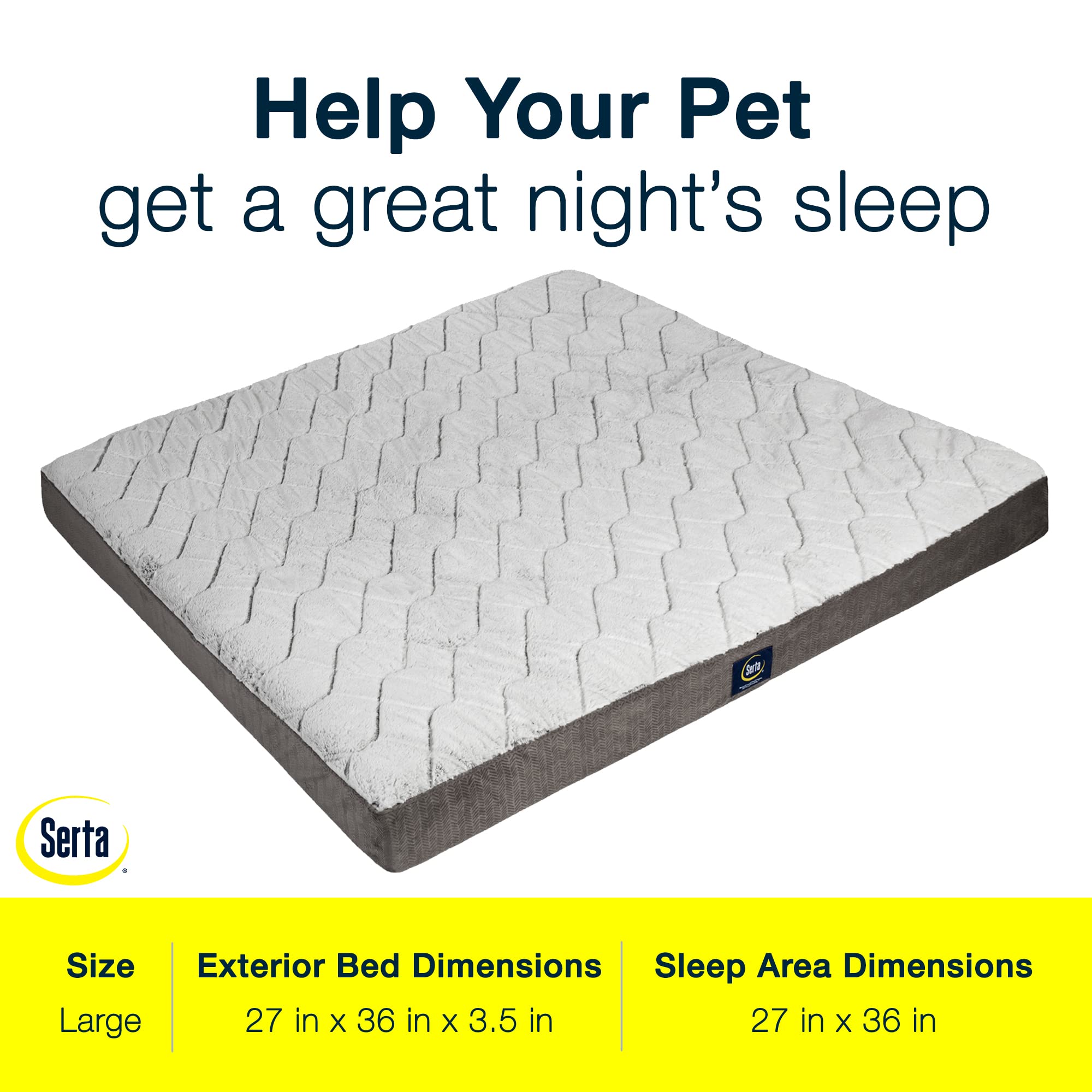 Serta Orthopedic Quilted Pillow Top Dog Bed for Pets