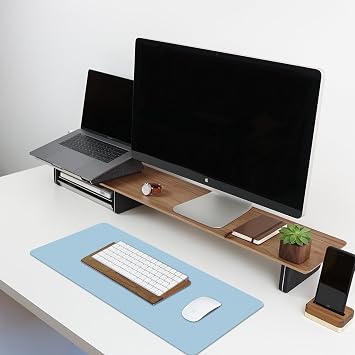 Leather Desk Pad Protector,Non-Slip Desk Pad(Apricot, 23.6 x 13.7)