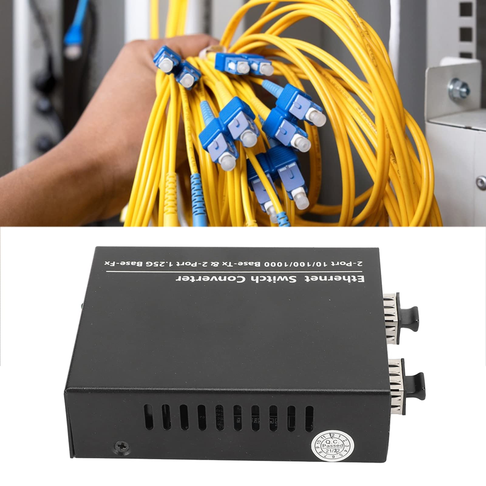 Gigabit Fibre Media Converter, Konwerter SFP na RJ45 Ethernet Plug and Play Fibre Transceiver Moduł SFP, 10/100/1000Base TX, Transmisja do 120 Km